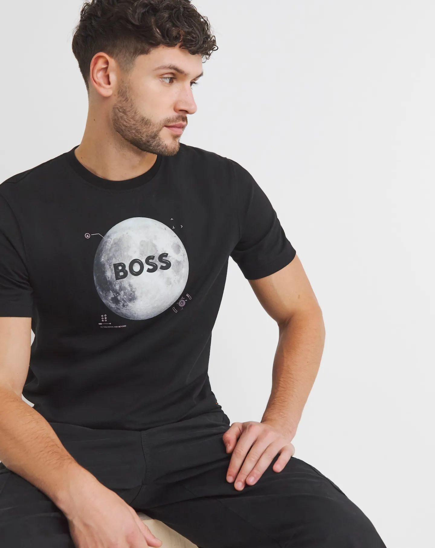 BOSS Short Sleeve Moon Print T-Shirt