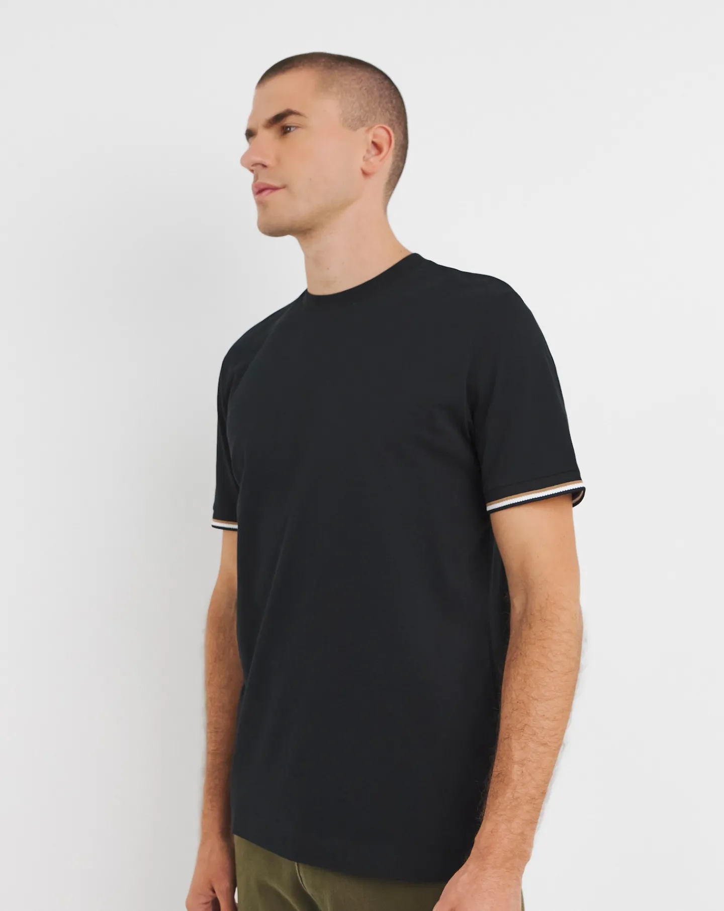BOSS Short Sleeve Tipped Cuff T-shirt