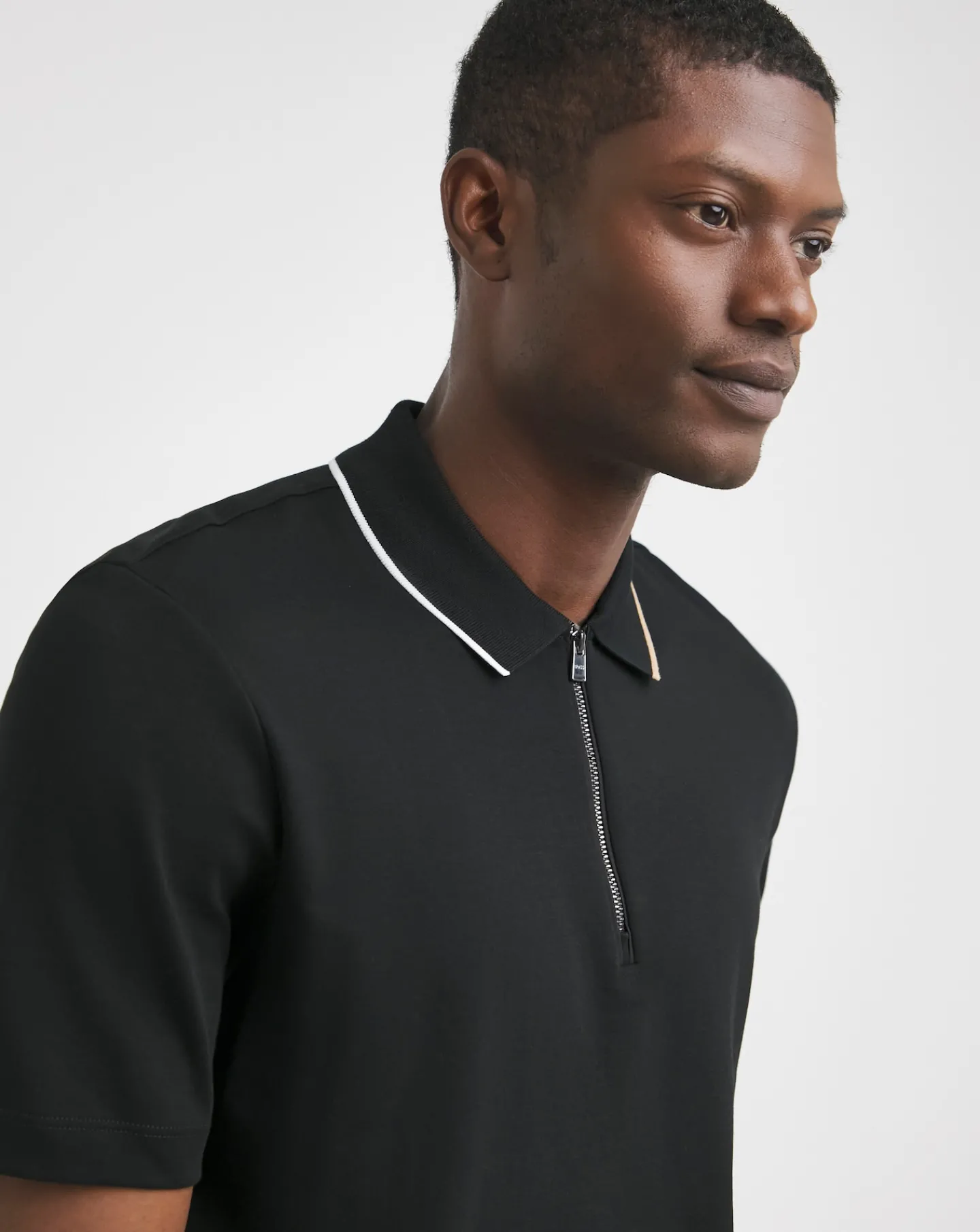 BOSS Short Sleeve Zip Neck Polo