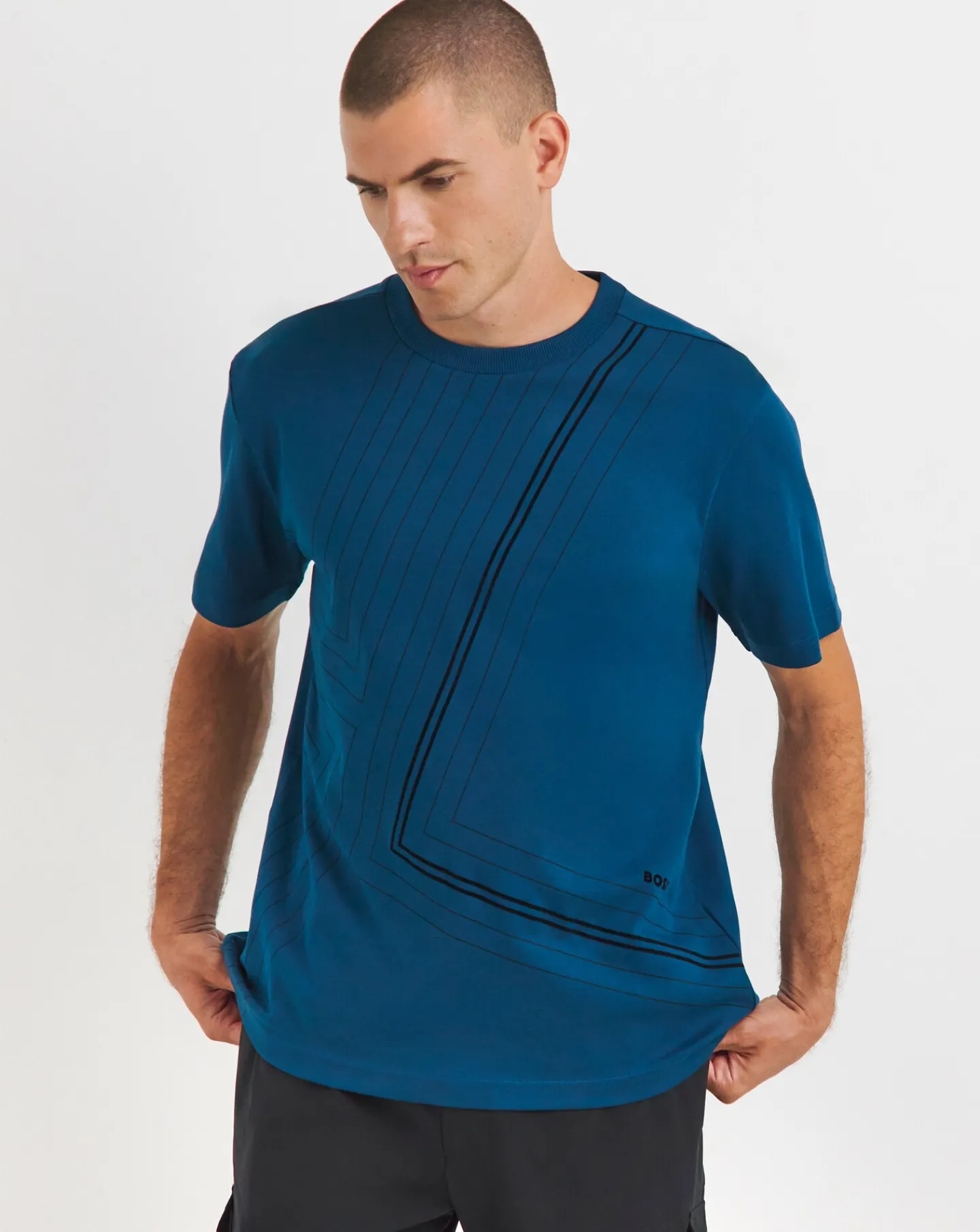 BOSS Short Sleeve Linear Graphic T-Shirt