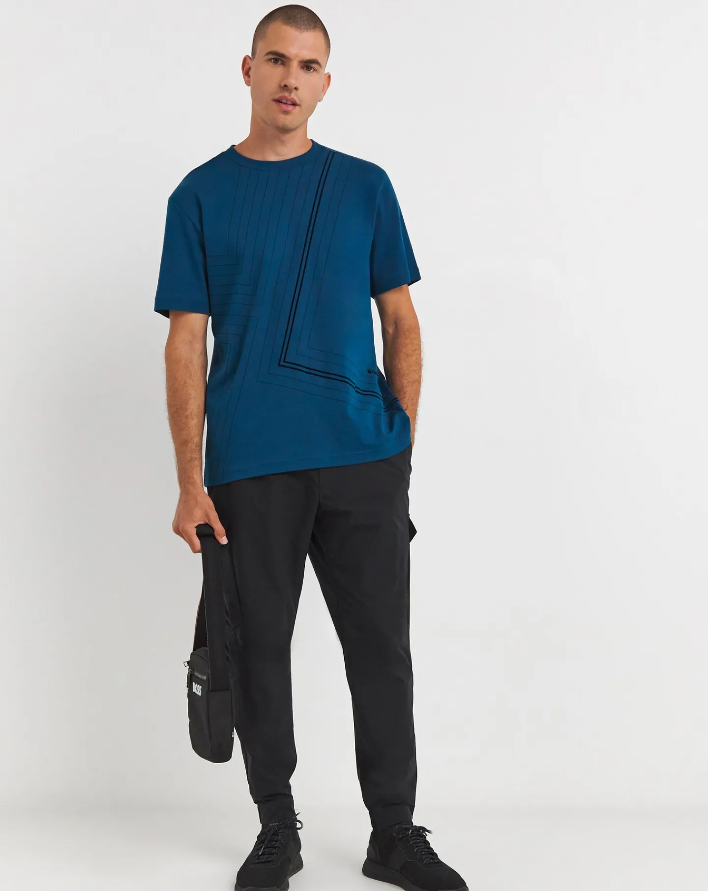 BOSS Short Sleeve Linear Graphic T-Shirt
