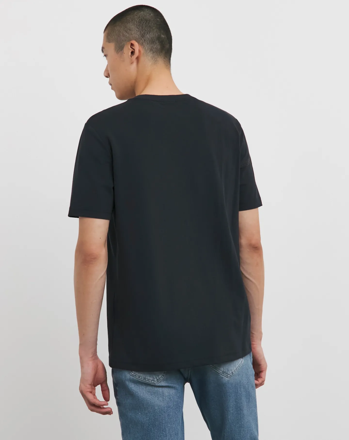 BOSS Short Sleeve Chest Stripe Dark Blue T-Shirt
