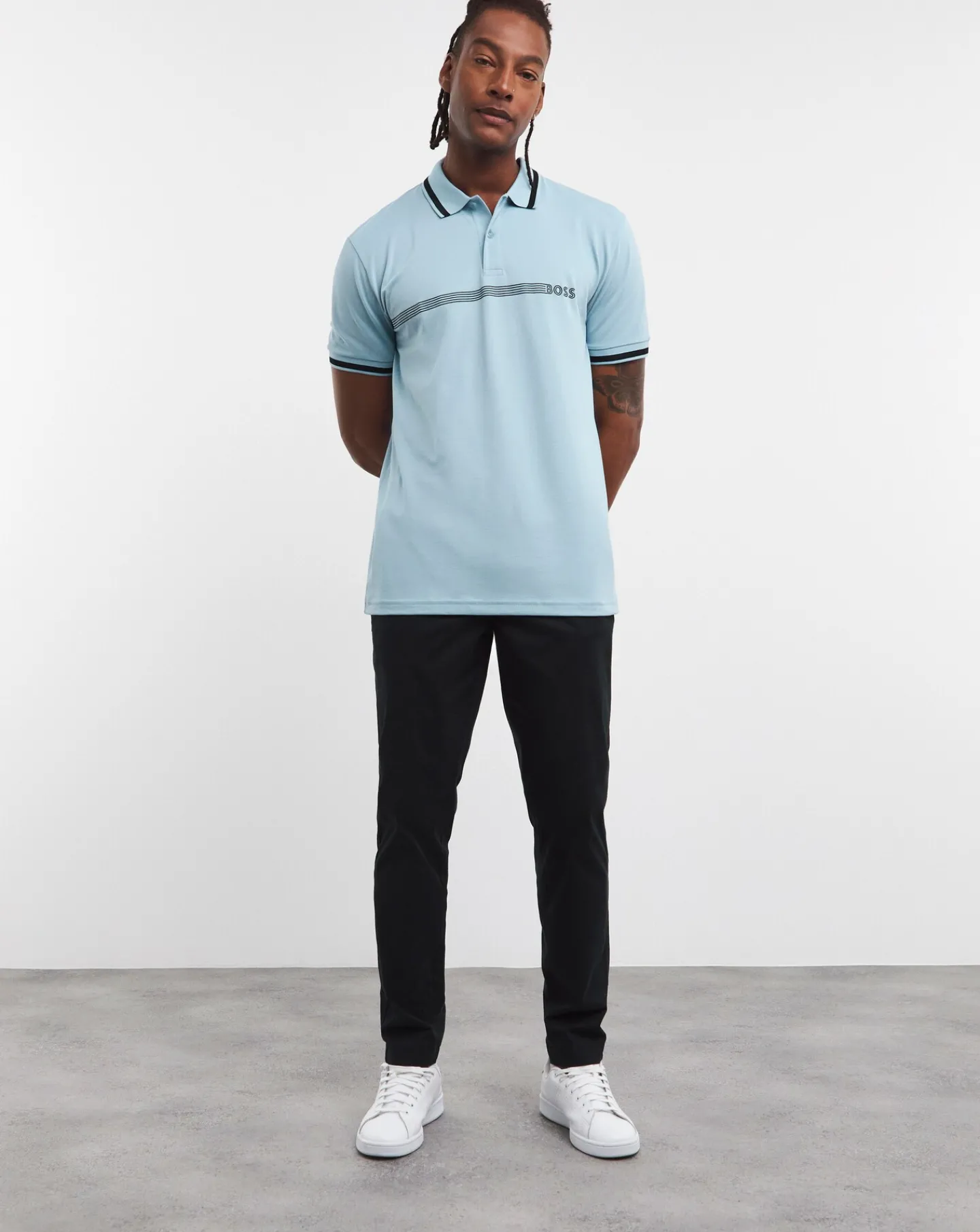 BOSS Short Sleeve Chest Stripe Polo