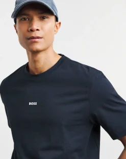 BOSS Short Sleeve Dark Blue Centre Logo T-Shirt