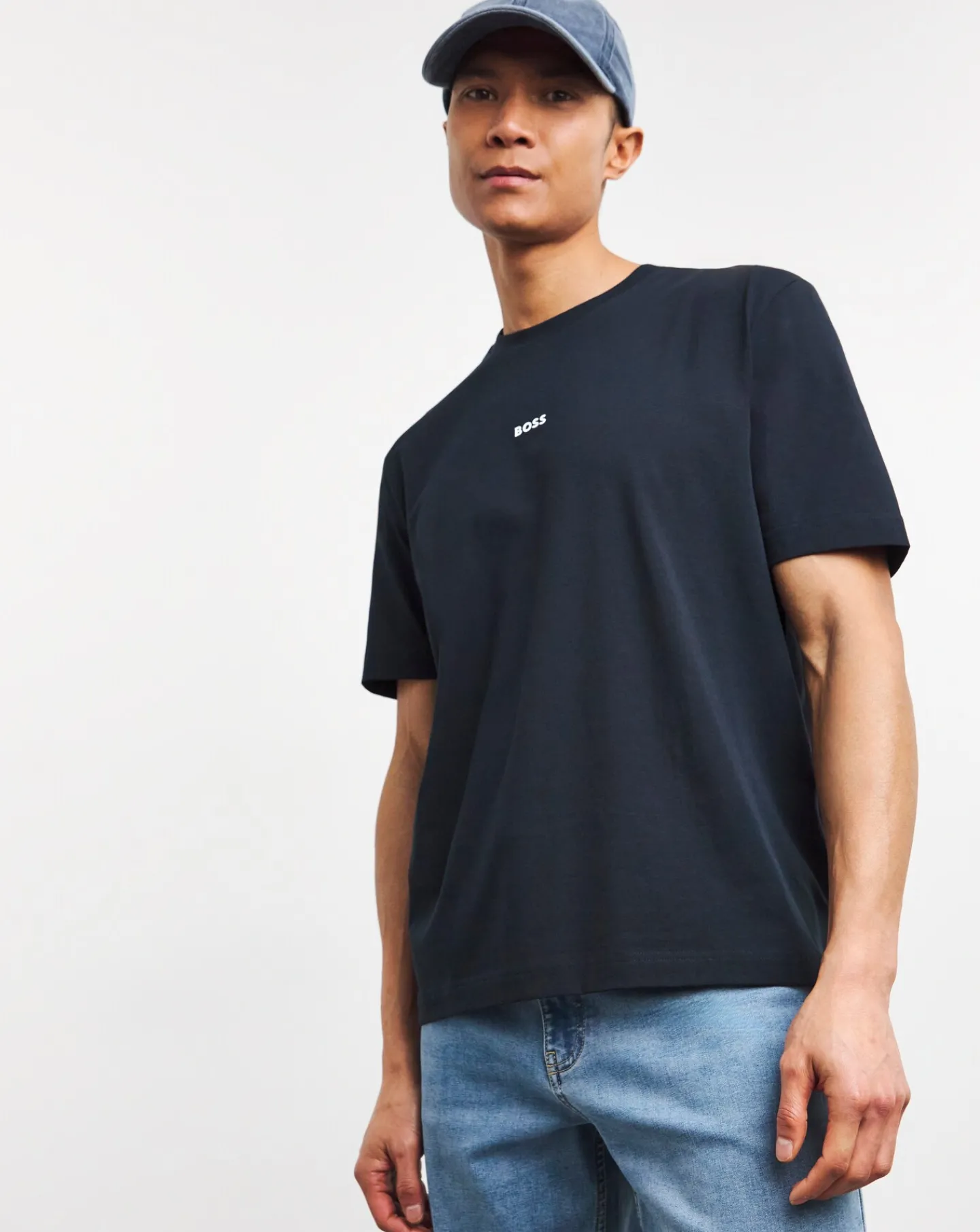 BOSS Short Sleeve Dark Blue Centre Logo T-Shirt