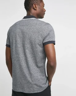 BOSS Short Sleeve Dark Blue Contrast Placket Polo
