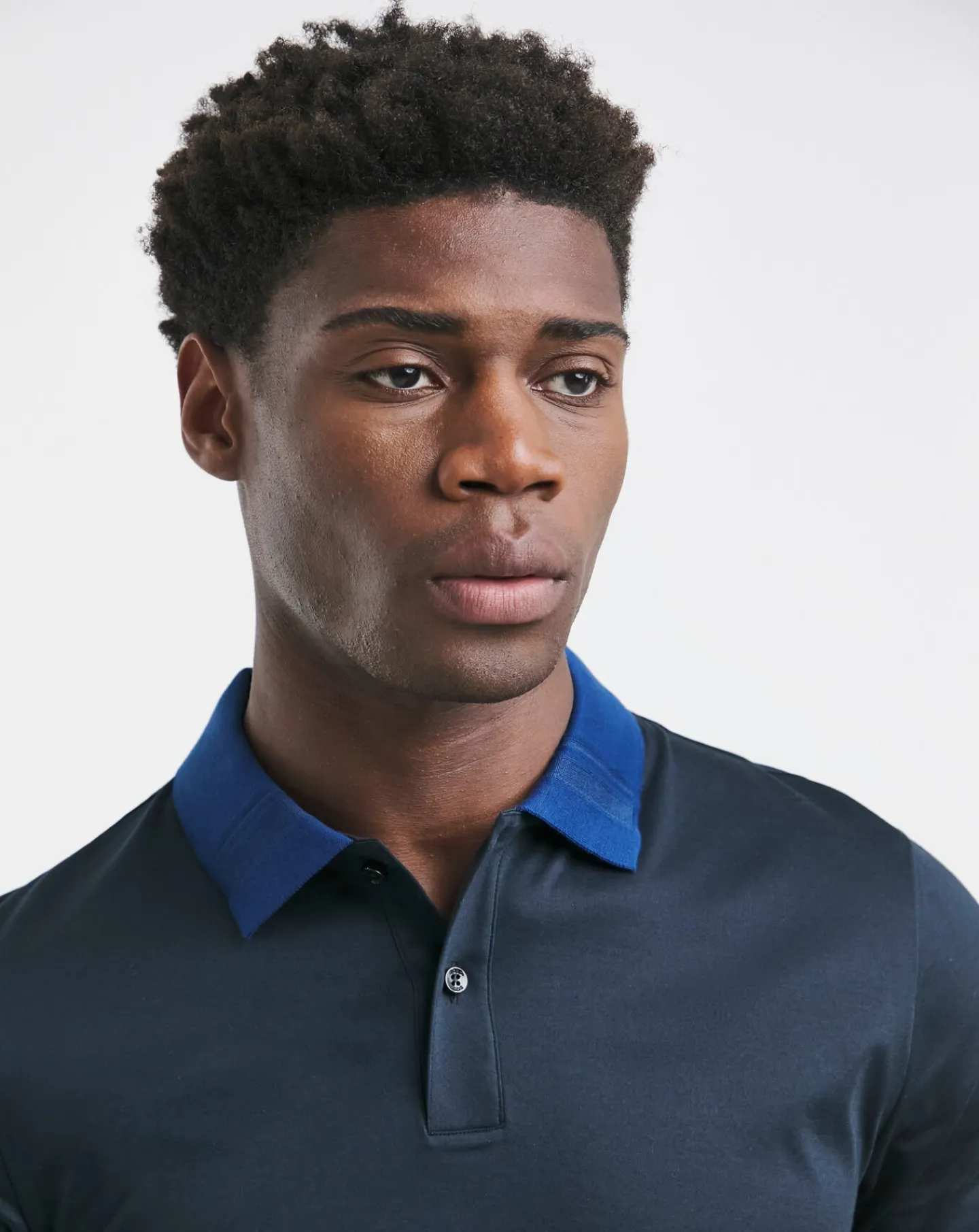 BOSS Short Sleeve Dark Blue Contrast Collar Polo