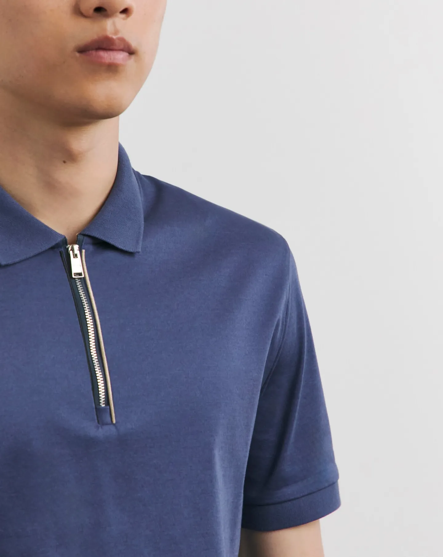 BOSS Short Sleeve Zip Neck Polo