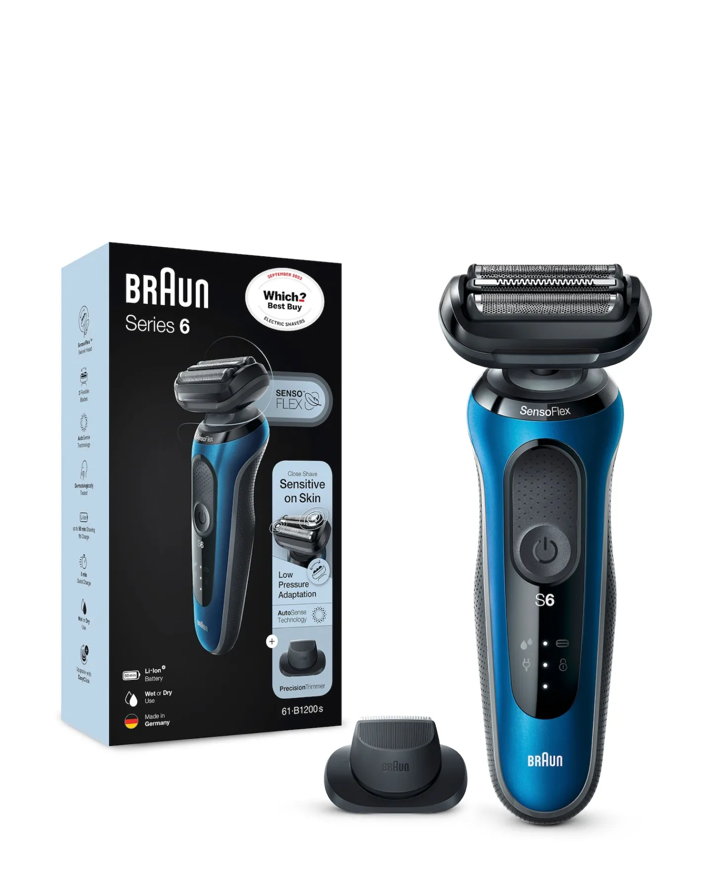 Braun Series 6 B1200 Rechargeable Shaver with Precision Trimmer