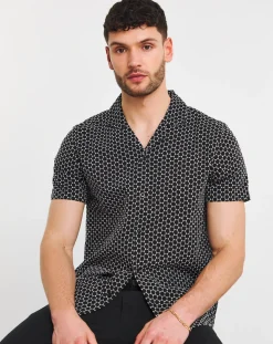 Jacamo Broderie Cuban Collar Shirt