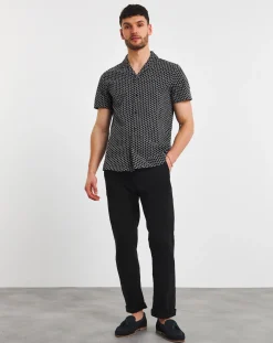 Jacamo Broderie Cuban Collar Shirt