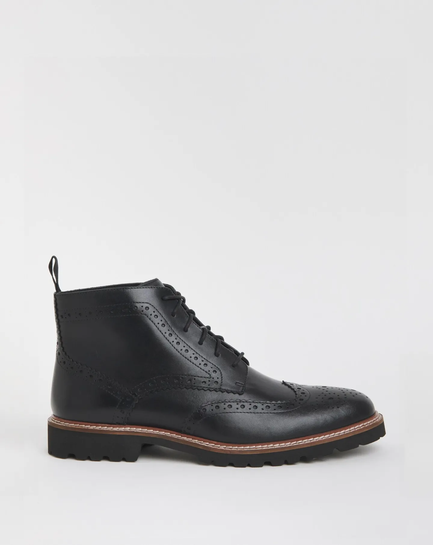 Jacamo Brogue Leather Lace Up Boot Wide