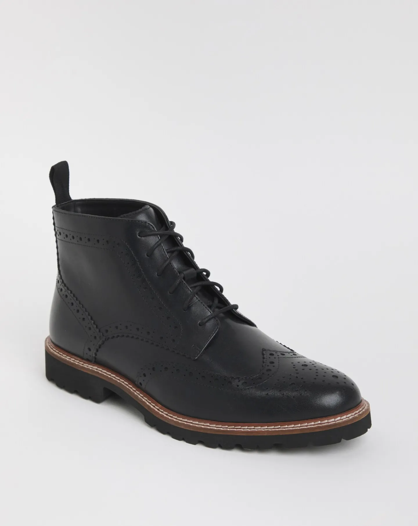 Jacamo Brogue Leather Lace Up Boot Wide
