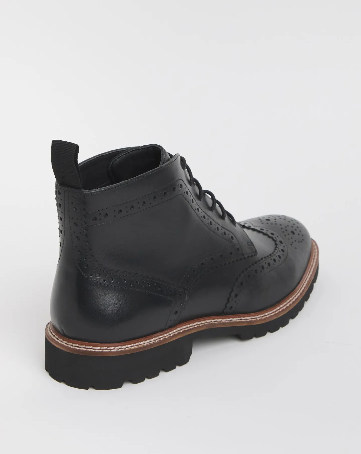 Jacamo Brogue Leather Lace Up Boot Wide