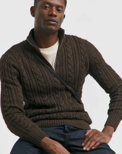 Jacamo Cable Knit 1/4 Zip Jumper