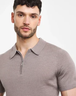 Jacamo Merino Wool Knitted Polo Slim Fit