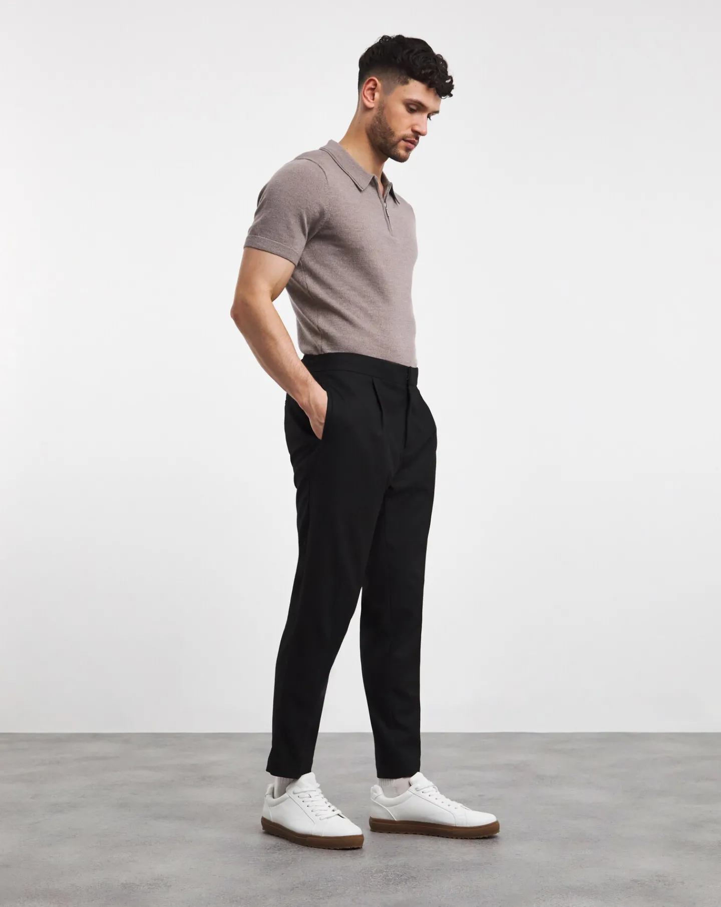 Jacamo Merino Wool Knitted Polo Slim Fit