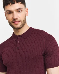 Jacamo Cable Knitted Polo