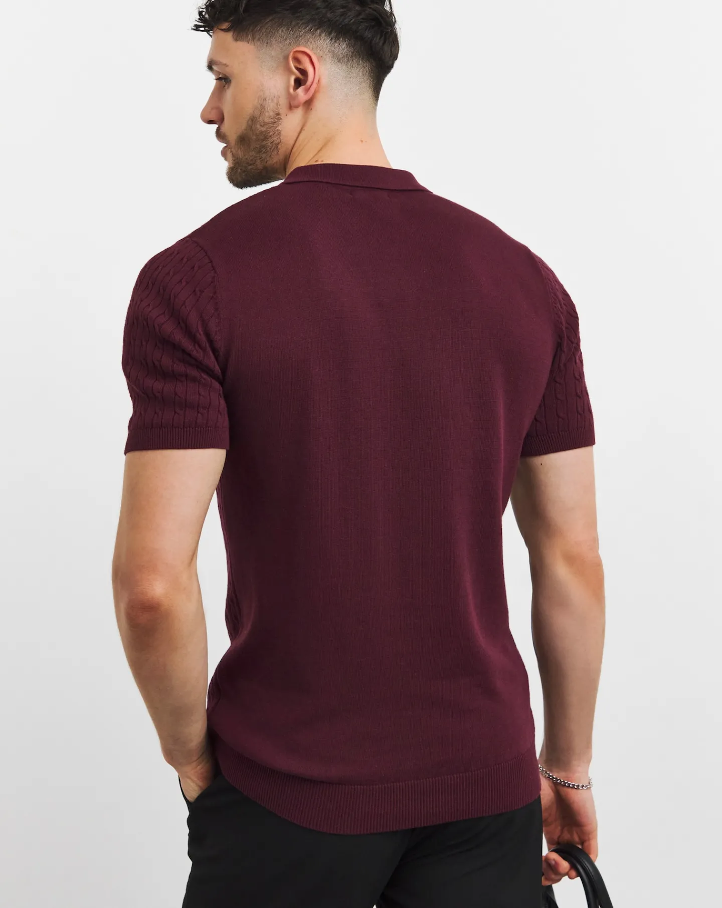 Jacamo Cable Knitted Polo