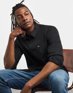 Calvin Klein Black Stretch Poplin Shirt
