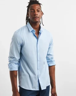 Calvin Klein Blue Stretch Poplin Shirt