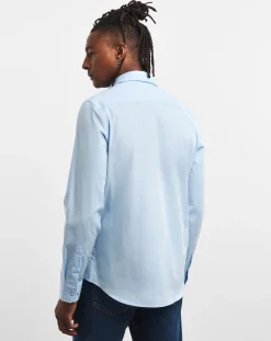 Calvin Klein Blue Stretch Poplin Shirt