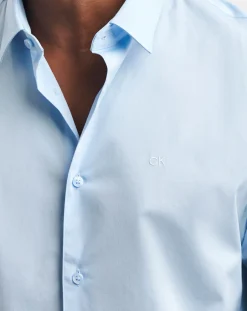 Calvin Klein Blue Stretch Poplin Shirt