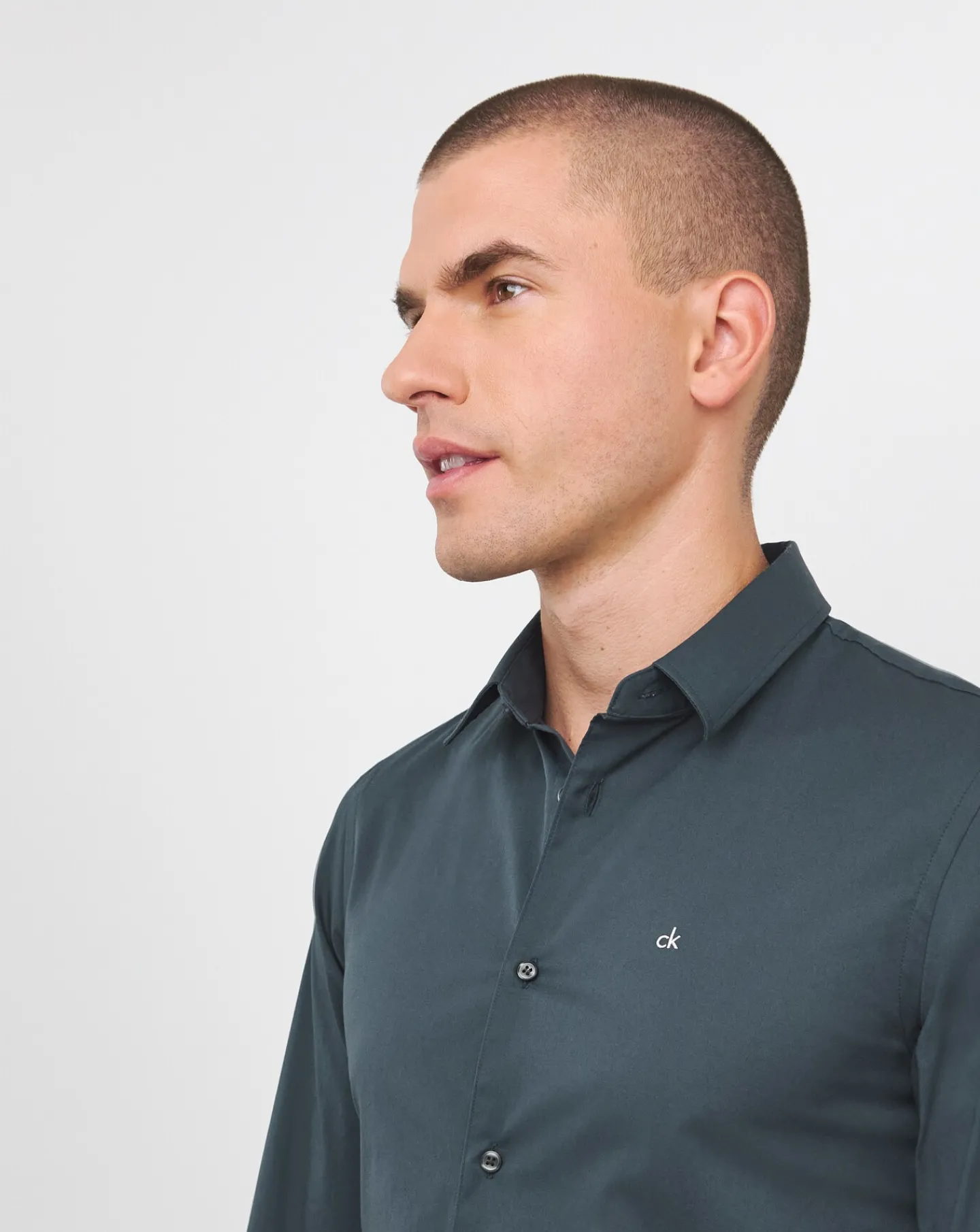 Calvin Klein Classic Poplin Stretch Shirt Navy