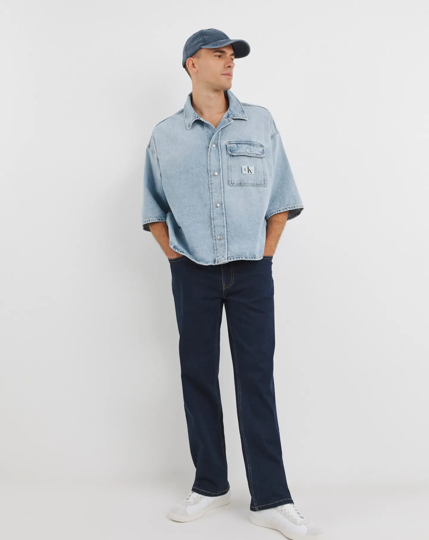 Calvin Jeans|Calvin Klein Jeans Calvin Klein Jeans Boxy Short Sleeve Denim Shirt
