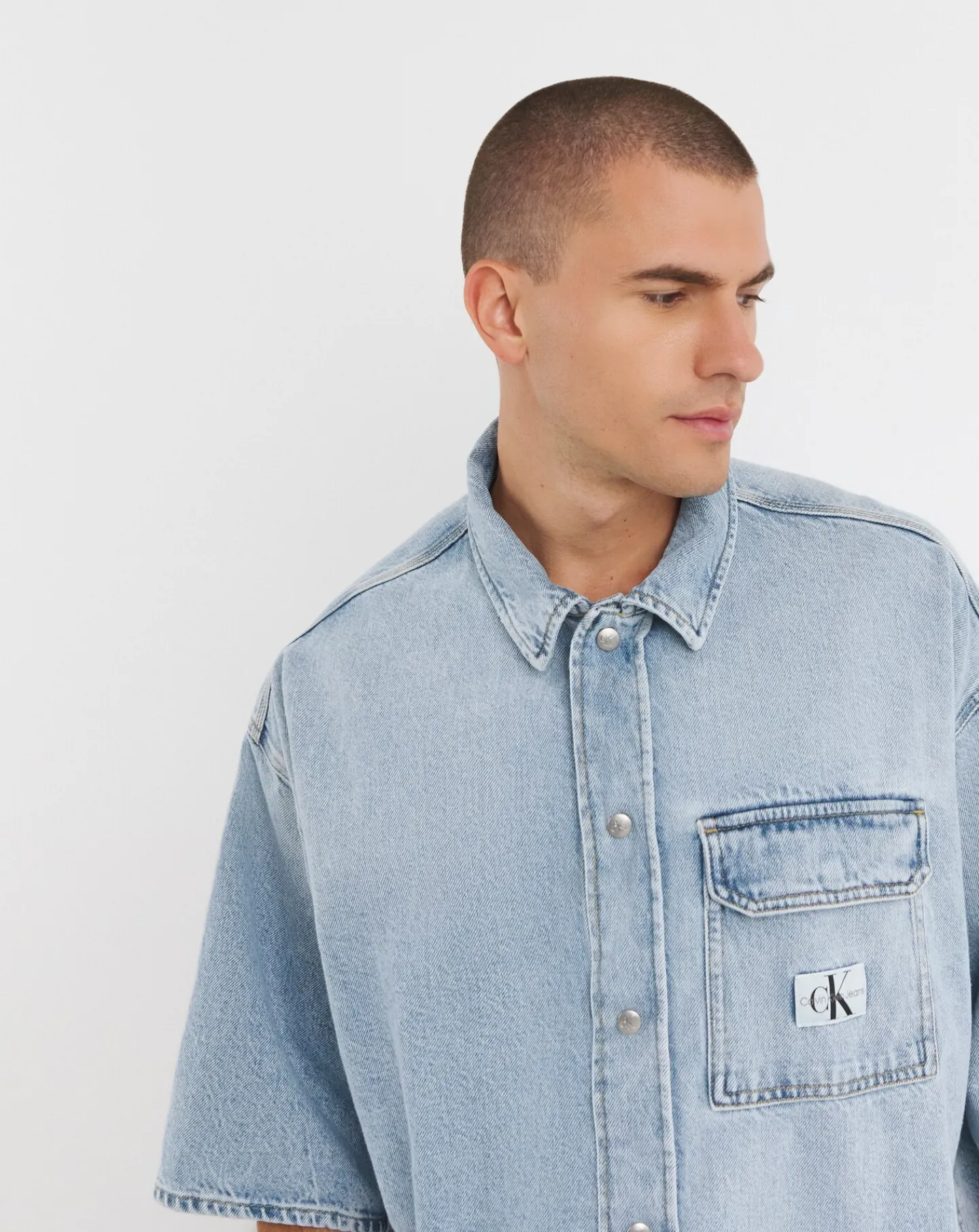 Calvin Jeans|Calvin Klein Jeans Calvin Klein Jeans Boxy Short Sleeve Denim Shirt