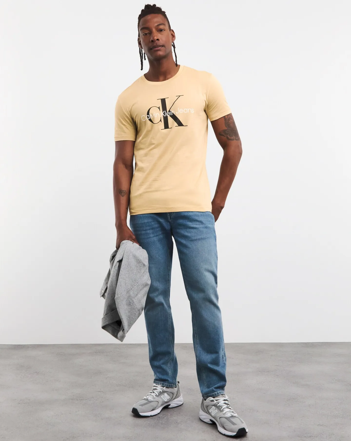 Calvin Klein Jeans Large Logo Pale Khaki T-shirt