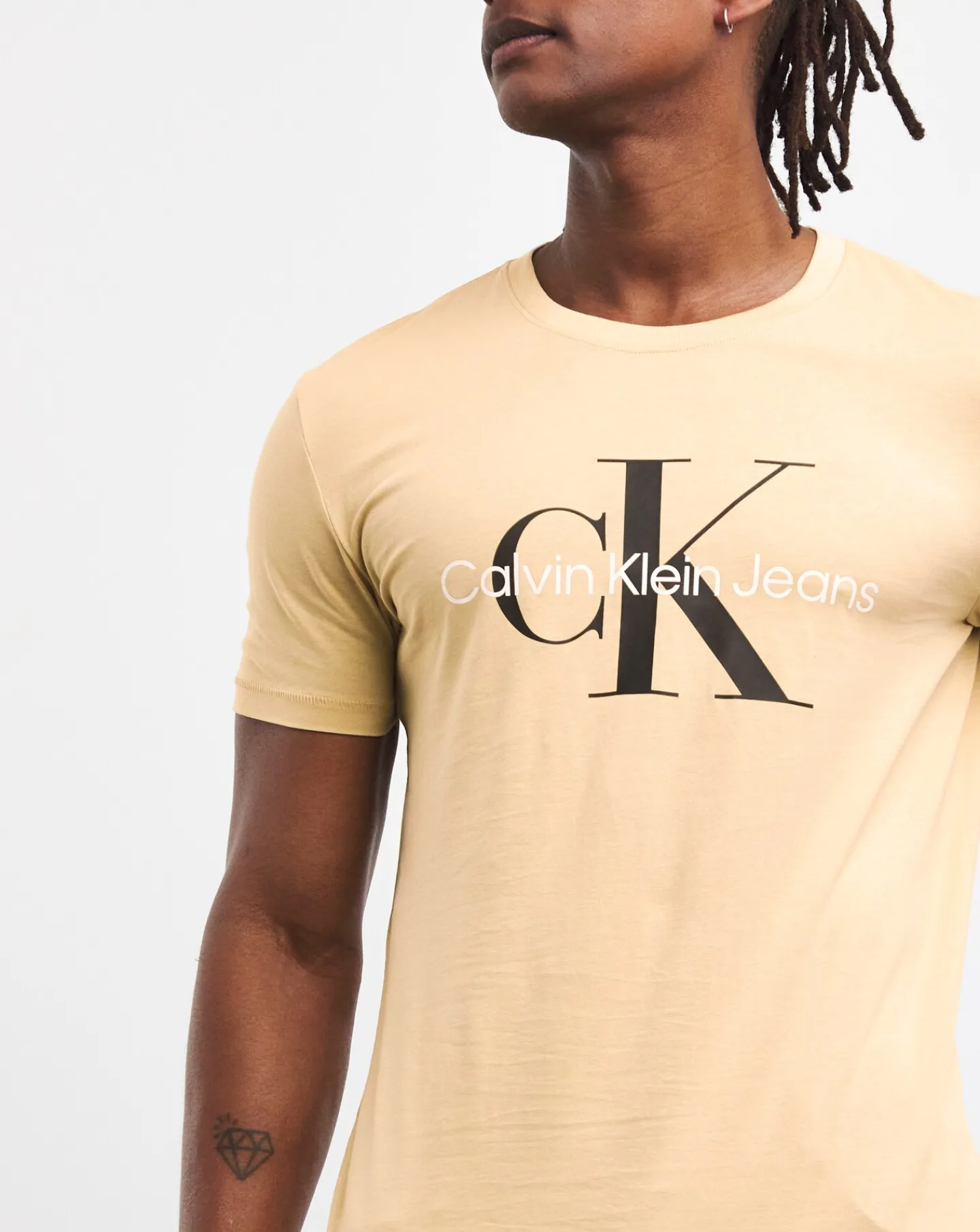 Calvin Klein Jeans Large Logo Pale Khaki T-shirt