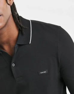 Calvin Klein Long Sleeve Stretch Tipped Polo