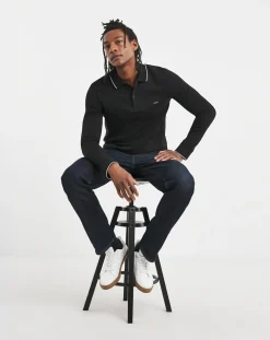 Calvin Klein Long Sleeve Stretch Tipped Polo