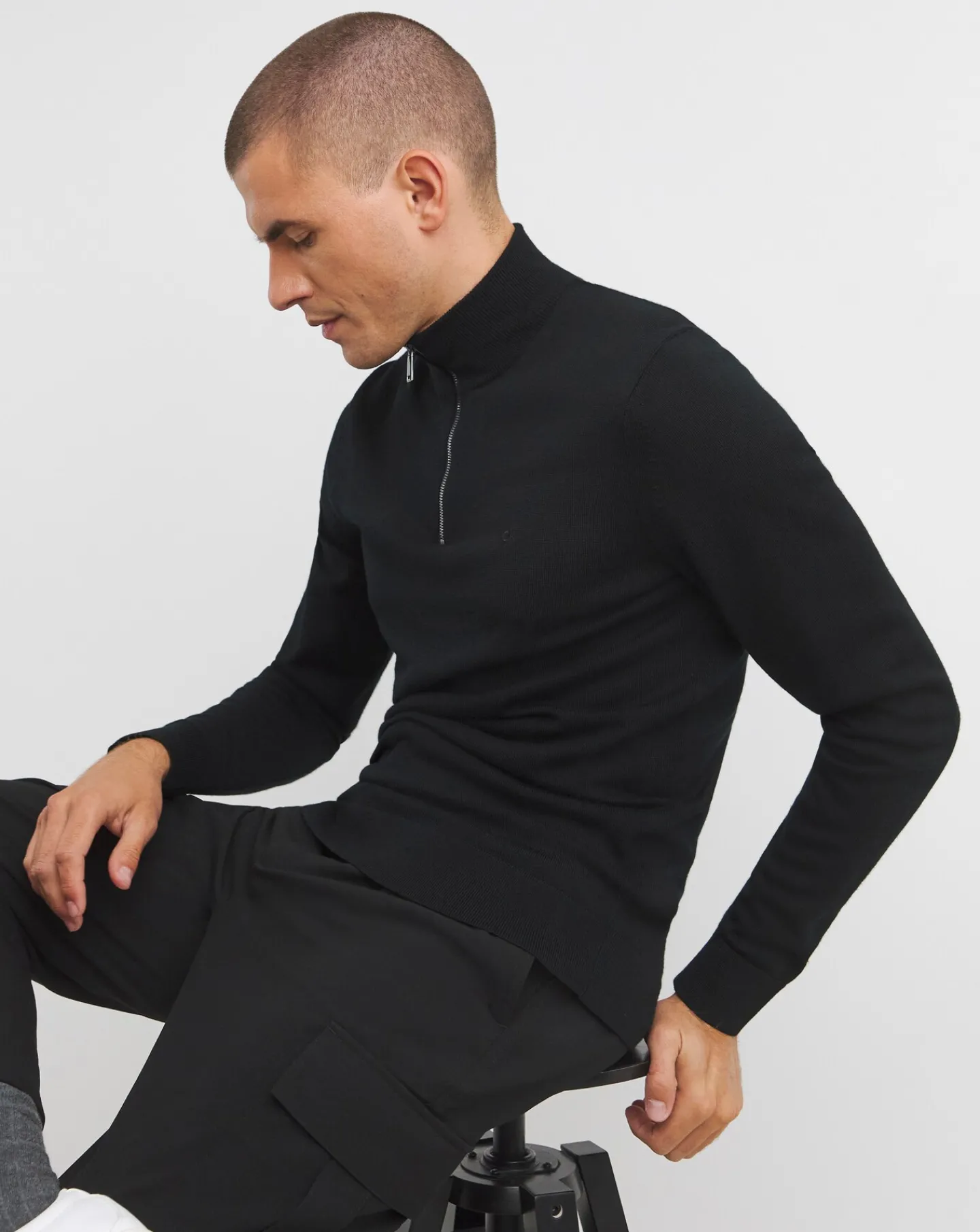 Calvin Klein Merino Quarter Zip Jumper