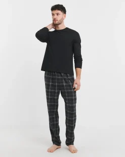 Jacamo Check Fleece Bottom Lounge Set