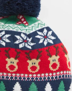 Jacamo Christmas Fairisle Bobble Hat