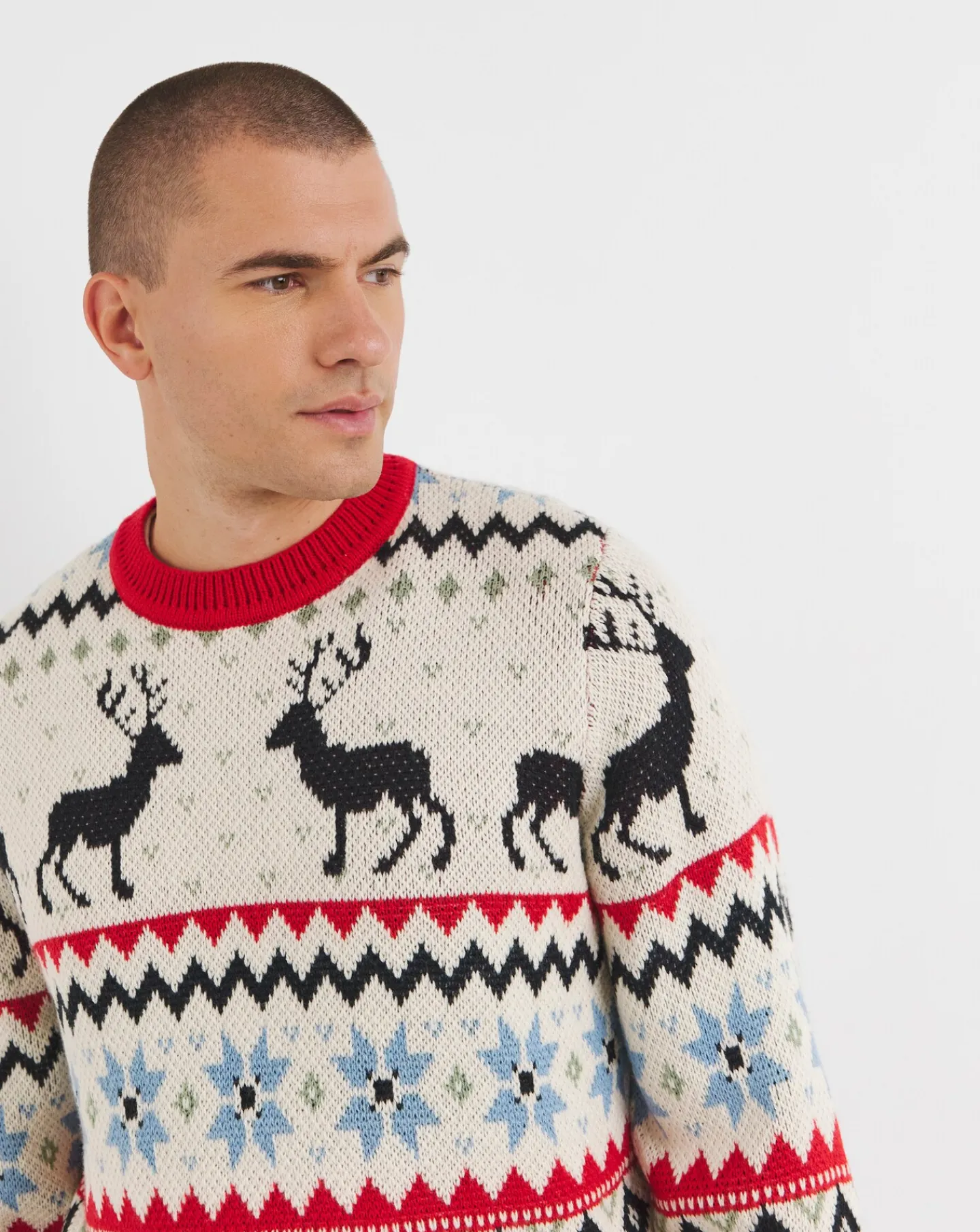 Jacamo Christmas Fairisle Relaxed Fit Jumper