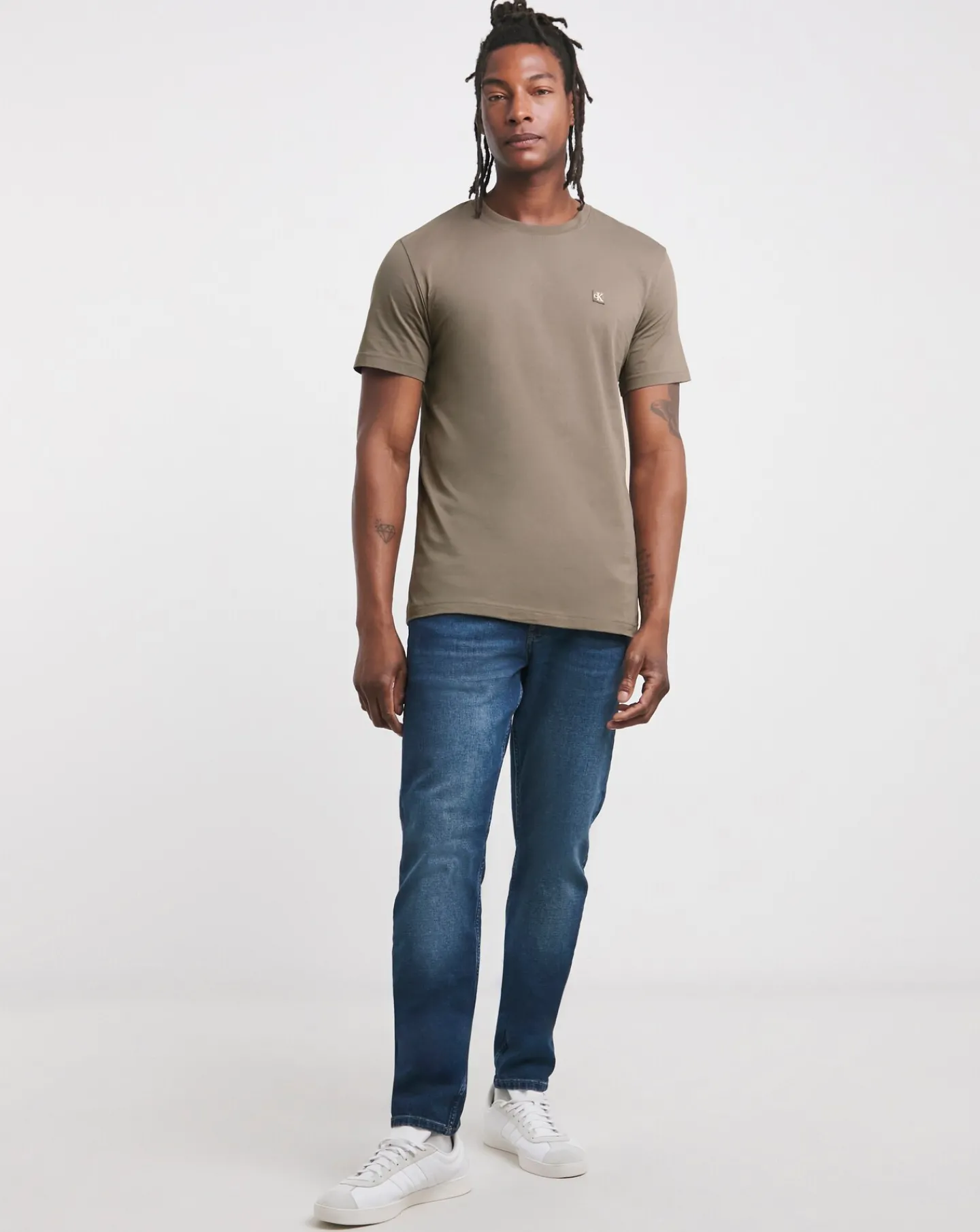 Calvin Klein Jeans CK Jeans Light Brown Embroidered Logo T-Shirt
