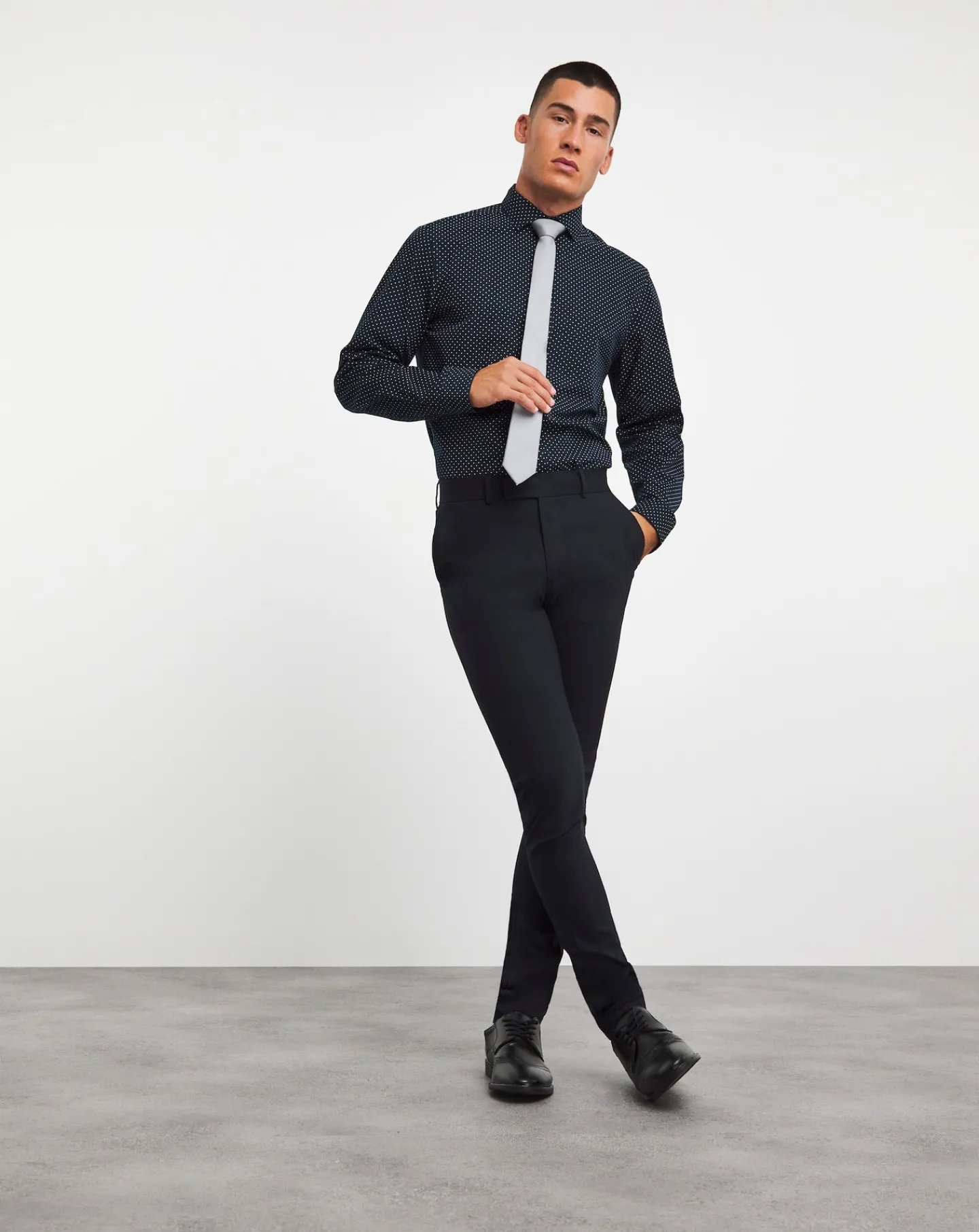 Jacamo Cutaway Collar Polka Dot Formal Shirt