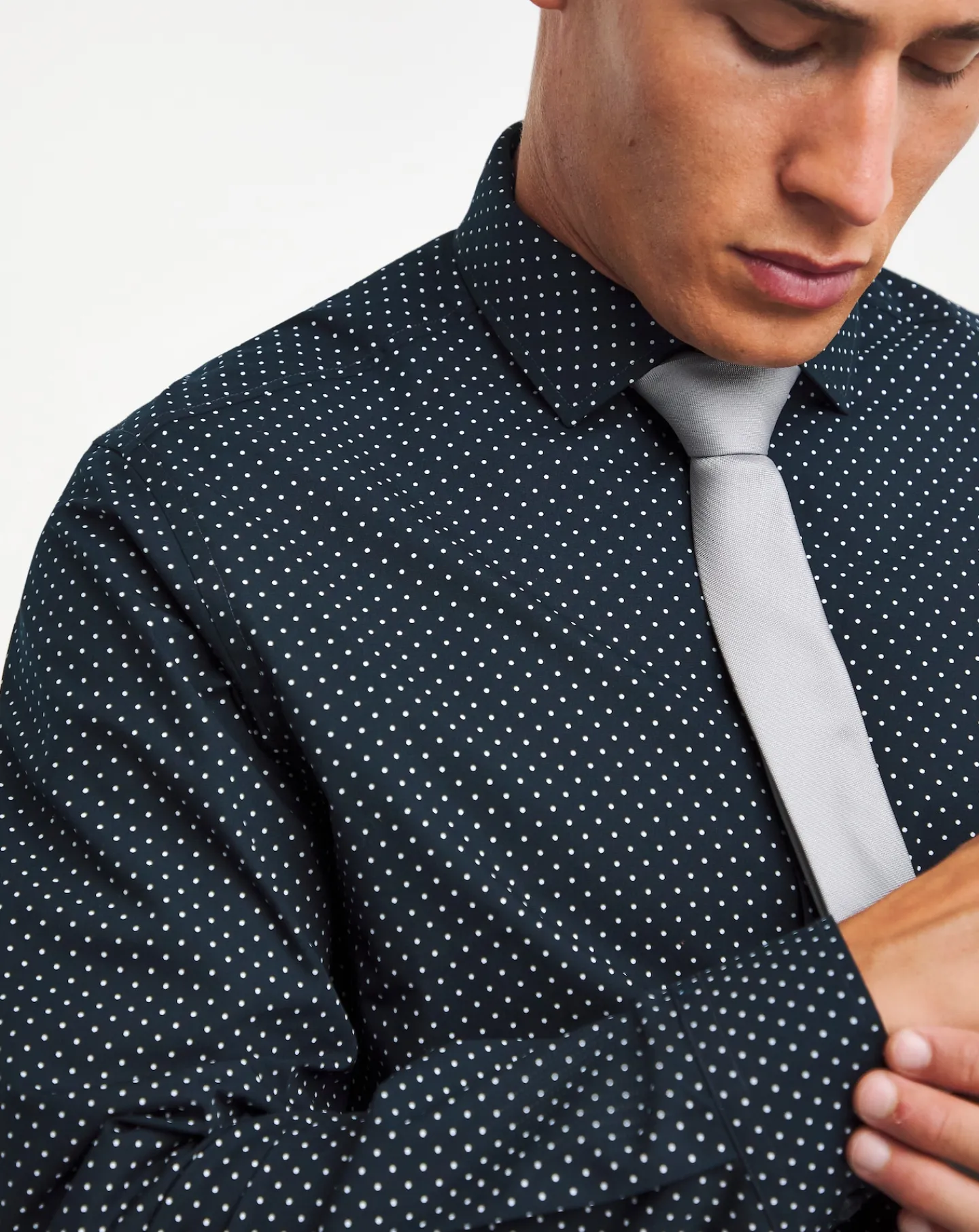 Jacamo Cutaway Collar Polka Dot Formal Shirt