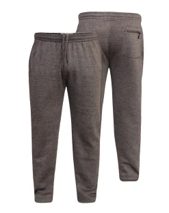 D555 Albert Heavy Weight Jogging Bottom With Open Hem & Zipper Pockets Grey
