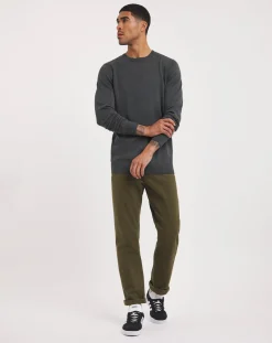 Jacamo Dark Grey Marl Knitted Crew Neck Jumper