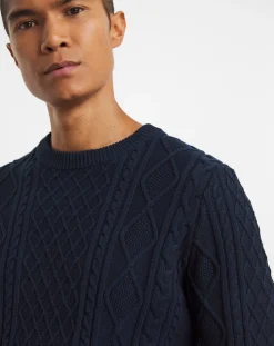 Jacamo Dark Cable Knit Crew Neck