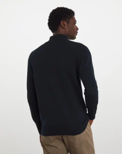 Jacamo Dark Cotton 1/4 Zip Funnel Knit Top