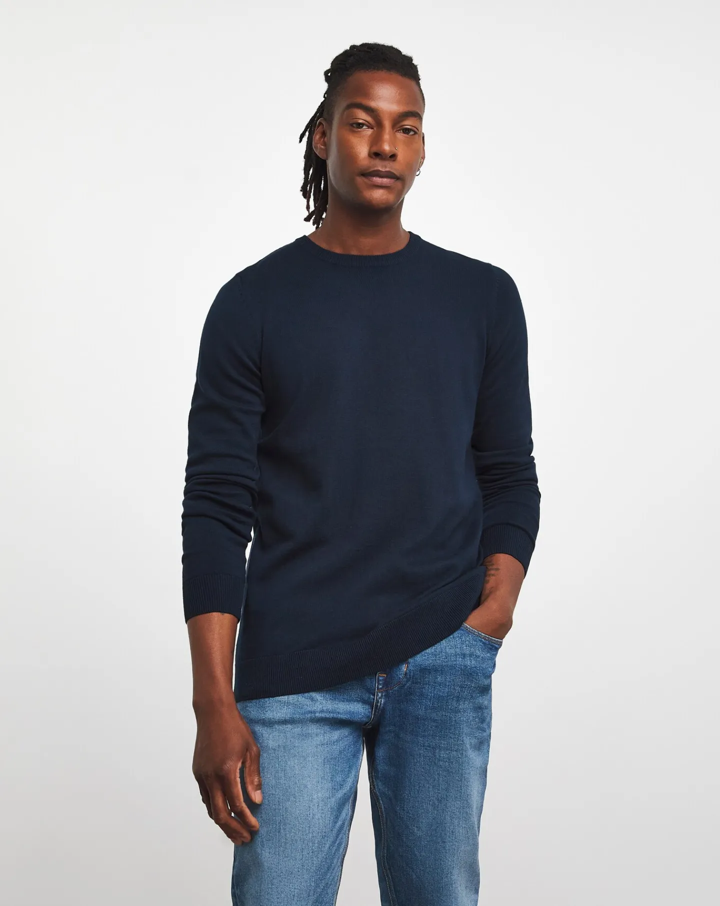 Jacamo Dark Cotton Crew Neck Jumper