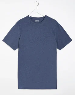 Jacamo Denim Marl Crew Neck T-Shirt Long