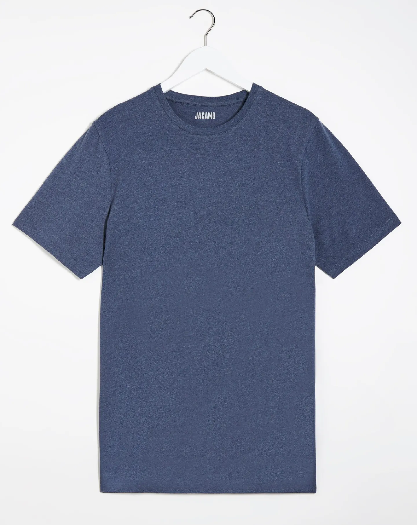 Jacamo Denim Marl Crew Neck T-Shirt Long