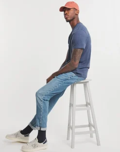 Jacamo Denim Marl Crew Neck T-Shirt Long