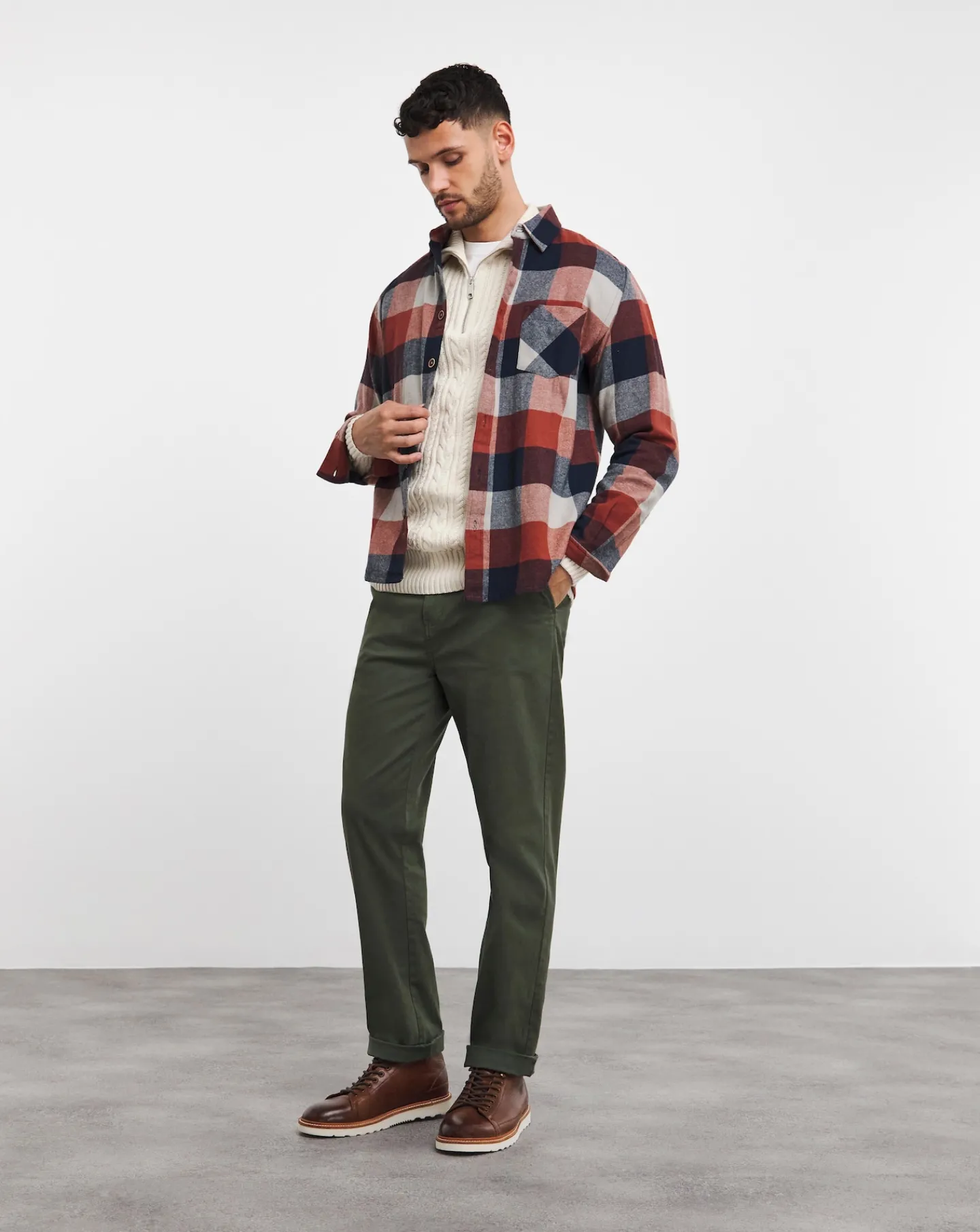 Jacamo Cable Knit 1/4 Zip